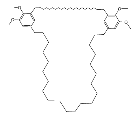 25,26,53,54-Tetramethoxytricyclo<49.3.1.124,28>hexapentaconta-1(55),24,26,28(56),51,53-hexaen结构式