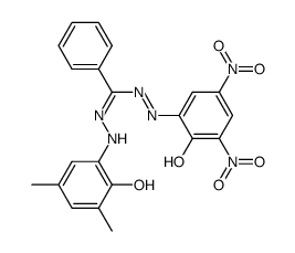 N-<2-Hydroxy-3,5-dinitro-phenyl>-N'-<2-hydroxy-3,5-dimethyl-phenyl>-C-phenyl-formazan Structure