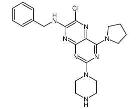 7-benzylamino-6-chloro-2-piperazino-4-pyrrolidinopteridine Structure