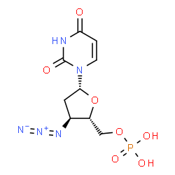 3'-azido-2',3'-dideoxyuridine 5'-monophosphate Structure