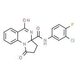 N-(3-chloro-4-fluorophenyl)-5-hydroxy-1-oxo-2,3-dihydropyrrolo[1,2-a]quinazoline-3a(1H)-carboxamide结构式