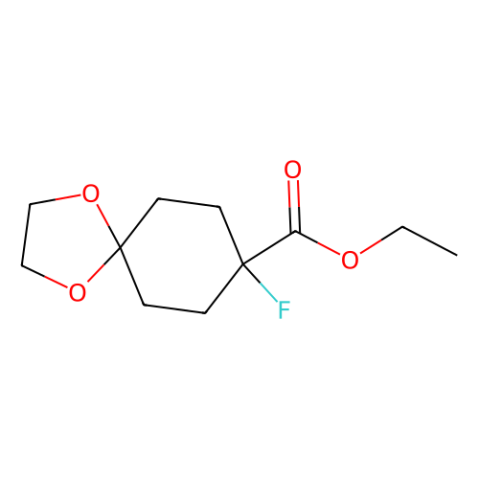 ethyl 8-fluoro-1,4-dioxaspiro[4.5]decane-8-carboxylate结构式