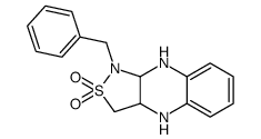 Isothiazolo(3,4-b)quinoxaline, 1,3,3a,4,9,9a-hexahydro-1-(phenylmethyl )-, 2,2-dioxide picture