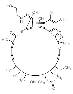 Rifamycin, 3-[[(2-hydroxyethyl)hydrazono]methylenyl]-结构式