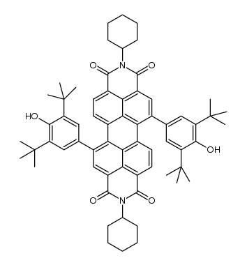 2,9-dicyclohexyl-5,12-bis(3,5-di-tert-butyl-4-hydroxyphenyl)anthra[2,1,9-def:6,5,10-d'e'f']diisoquinoline-1,3,8,10(2H,9H)-tetraone结构式