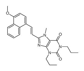 (E)-8-(2-(4-Methoxynaphthyl)vinyl)-7-methyl-1,3-dipropylxanthine structure