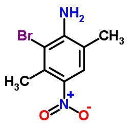 2-Bromo-3,6-dimethyl-4-nitroaniline结构式