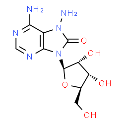 6,7-Diamino-9-β-D-ribofuranosyl-7H-purin-8(9H)-one结构式