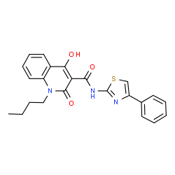 1-Butyl-4-hydroxy-2-oxo-N-(4-phenyl-1,3-thiazol-2-yl)-1,2-dihydro-3-quinolinecarboxamide Structure