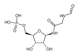 [(2R,3S,4R,5R)-5-[(2-甲酰氨基乙酰基)氨基]-3,4-二羟基四氢呋喃-2-基]磷酸二氢甲酯结构式