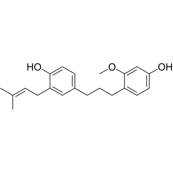 1-(4-羟基-2-甲氧基苯基)-3-(4-羟基-3-异戊烯基苯基)丙烷结构式