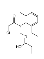 N-[(N-(2-chloroacetyl)-2,6-diethylanilino)methyl]propanamide structure