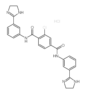 2-chloro-N,N-bis[3-(4,5-dihydro-1H-imidazol-2-yl)phenyl]benzene-1,4-dicarboxamide结构式