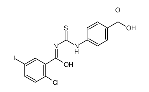 4-[[[(2-CHLORO-5-IODOBENZOYL)AMINO]THIOXOMETHYL]AMINO]-BENZOIC ACID结构式