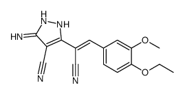 3-amino-5-[1-cyano-2-(4-ethoxy-3-methoxyphenyl)ethenyl]-1H-pyrazole-4-carbonitrile结构式