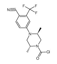 (2R,5S)-4-[4-cyano-3-(trifluoromethyl)phenyl]-2,5-dimethylpiperazine-1-carbonyl chloride Structure