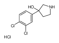 3-(3,4-dichlorophenyl)pyrrolidin-3-ol,hydrochloride Structure