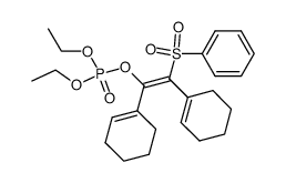 1,2-di(cyclohex-1-en-1-yl)-2-(phenylsulfonyl)vinyl diethyl phosphate Structure