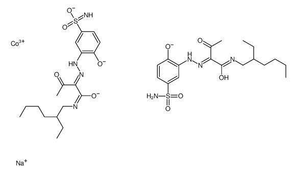 sodium bis[2-[[5-(aminosulphonyl)-2-hydroxyphenyl]azo]-N-(2-ethylhexyl)-3-oxobutyramidato(2-)]cobaltate(1-)结构式