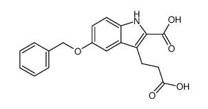 5-benzyloxy-3-(2-carboxy-ethyl)-indole-2-carboxylic acid结构式