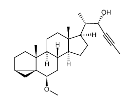 6β-methoxy-3α,5-cyclo-26,27-bisnor-5α-cholest-23-yn-22β-ol Structure