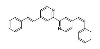 4-(2-phenylethenyl)-2-[4-(2-phenylethenyl)pyridin-2-yl]pyridine结构式