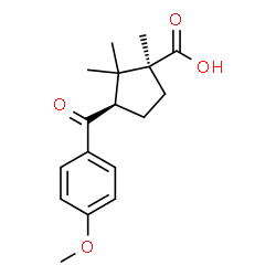 4-anisoyl-3-(1,2,2-trimethylcyclopentane carboxylic acid) structure