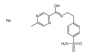 sodium 5-methyl-N-[2-(4-sulphamoylphenyl)ethyl]pyrazinecarboxamidate结构式