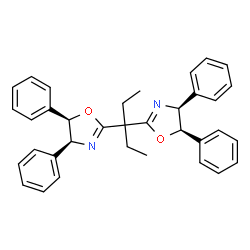 (4S,4'S,5R,5'R)-2,2'-(戊烷-3,3-二基)双(4,5-二苯基-4,5-二氢恶唑)结构式