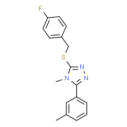 4-fluorobenzyl 4-methyl-5-(3-methylphenyl)-4H-1,2,4-triazol-3-yl sulfide结构式