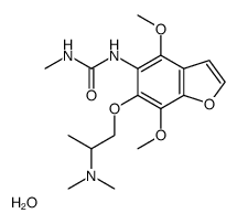 Urea, 1-(4,7-dimethoxy-6-(2-(dimethylamino)propoxy)-5-benzofuranyl)-3- methyl-, hydrate (8:1) Structure