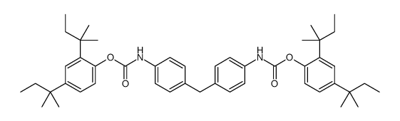 N,N'-(4,4'-methanediyl-diphenyl)-biscarbamic acid bis(2,4-di-tert-amylphenyl) ester Structure