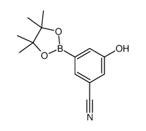 3-hydroxy-5-(4,4,5,5-tetramethyl-1,3,2-dioxaborolan-2-yl)benzonitrile结构式