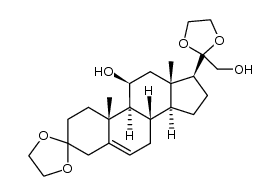 3,3,20,20-bis-ethanediyldioxy-pregn-5-ene-11β,21-diol Structure