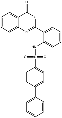 [1,1'-Biphenyl]-4-sulfonamide, N-[2-(4-oxo-4H-3,1-benzoxazin-2-yl)phenyl]-结构式