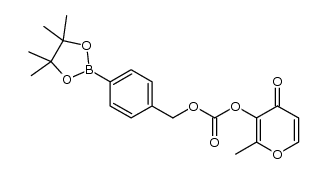 2-methyl-4-oxo-4H-pyran-3-yl 4-(4,4,5-trimethyl-1,3,2-dioxaborolan-2-yl)benzyl carbonate Structure