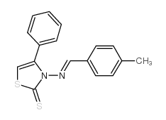 3-[(E)-(4-methylphenyl)methylideneamino]-4-phenyl-1,3-thiazole-2-thione Structure