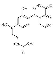 4-[N-[2-(ACETAMIDO)ETHYL]-N-METHYLAMINO]-2'-CARBOXY-2-HYDROXYBENZOPHENONE Structure