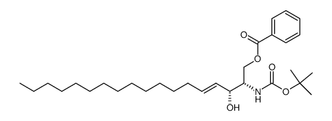 (2S,3R,E)-2-((tert-butoxycarbonyl)amino)-3-hydroxyoctadec-4-en-1-yl benzoate Structure