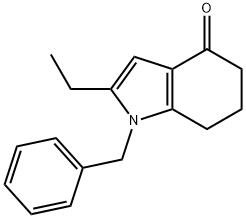 1-苄基-2-乙基-1,5,6,7-四氢吲哚-4-酮结构式