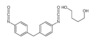 1,4-丁二醇与1,1’-亚甲基双(4-异氰酸根合苯)的聚合物结构式