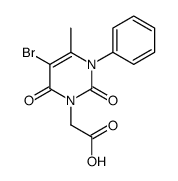 1(2H)-Pyrimidineacetic acid, 3,6-dihydro-5-bromo-2,6-dioxo-4-methyl-3- phenyl- structure