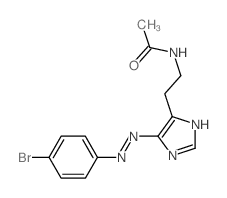 N-[2-[(5E)-5-[(4-bromophenyl)hydrazinylidene]imidazol-4-yl]ethyl]acetamide structure