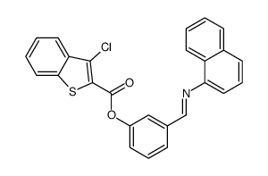 [3-(naphthalen-1-yliminomethyl)phenyl] 3-chloro-1-benzothiophene-2-carboxylate结构式