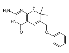 2-amino-7,7-dimethyl-6-phenoxymethyl-7,8-dihydro-3H-pteridin-4-one结构式