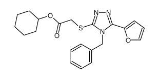 Acetic acid, [[5-(2-furanyl)-4-(phenylmethyl)-4H-1,2,4-triazol-3-yl]thio]-, cyclohexyl ester (9CI) Structure