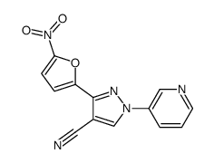 3-(5-nitrofuran-2-yl)-1-pyridin-3-ylpyrazole-4-carbonitrile结构式