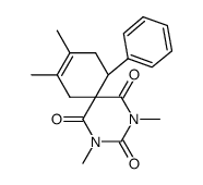 2,4,8,9-Tetramethyl-11-phenyl-2,4-diaza-spiro[5.5]undec-8-ene-1,3,5-trione结构式