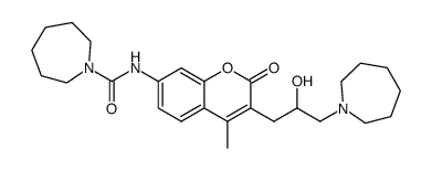 Azepane-1-carboxylic acid [3-(3-azepan-1-yl-2-hydroxy-propyl)-4-methyl-2-oxo-2H-chromen-7-yl]-amide结构式