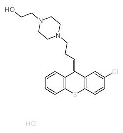 1-Piperazineethanol,4-[3-(2-chloro-9H-thioxanthen-9-ylidene)propyl]-, hydrochloride (1:2) Structure